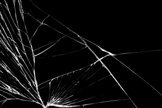 Wall Mural -  - Black cracked Touch Screen Phone. Cracks and scratches on the surface. Abstract broken glass background or texture