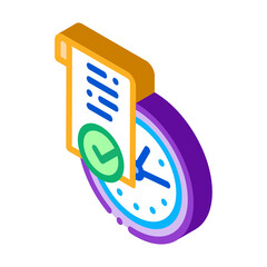 Aufkleber - temporary document icon vector. isometric temporary document sign. color isolated symbol illustration