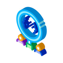 Aufkleber - deadlock research icon vector. isometric deadlock research sign. color isolated symbol illustration