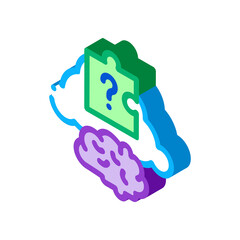 Aufkleber - brain puzzle icon vector. isometric brain puzzle sign. color isolated symbol illustration