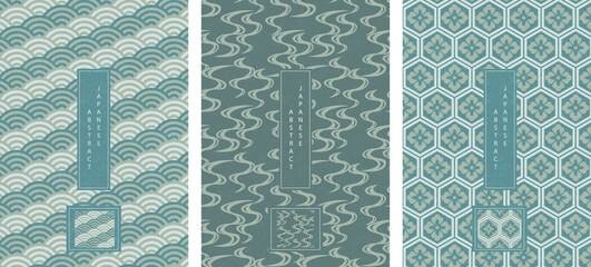 Wall Mural - oriental japanese style abstract seamless pattern background design geometry wave move scale and pol