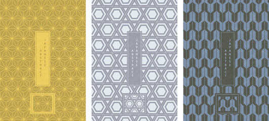 Wall Mural - oriental japanese style abstract seamless pattern background design geometry polygon cross frame sta