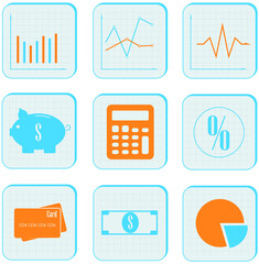 finance icons set