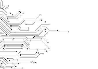 Vector : Electronic circuit with white background