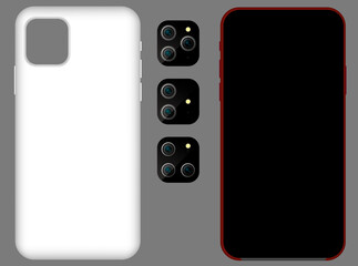 Aufkleber - Smartphone design front isolated. Mobile phone mockup concept. Vector illustration.