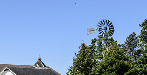 old-fashioned farm windmill