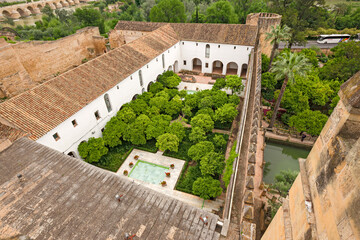 Wall Mural -  Top view of the Alcázar de los Reyes Cristianos in Cordoba, Spain.