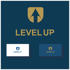 Wall Mural - Modern Level Up Typography Logo design inspiration