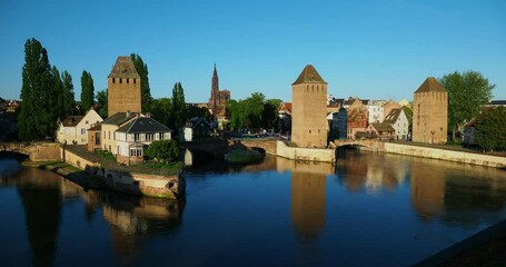 Canvas Print - Vauban bridge in Strasbourg Alsace