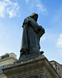 statue of  Giordano Bruno, located in the square called 