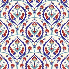 Wall Mural - Seamless Turkish colorful pattern. Vintage multicolor pattern in Eastern style. Endless floral pattern can be used for ceramic tile, wallpaper, linoleum, textile, web page background. Vector