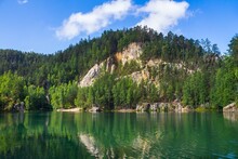 Wonderful Green Lake in Adrspach Rocky City - Adršpach-Teplice Rocks 