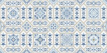 Seamless Colorful Patchwork In Turkish Style. Hand Drawn Background. Azulejos Tiles Patchwork. Portuguese And Spain Decor. Islam, Arabic, Indian, Ottoman Motif. Perfect For Printing On Fabric Or Paper