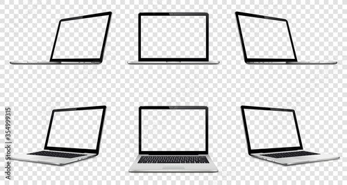 Cuadros en Lienzo Laptop with transparent screen on transparent background