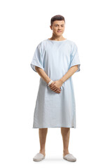 young male patient in a hospital gown