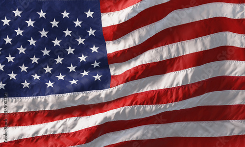 Background made of American flag waving in the wind. 3D Tableau sur Toile