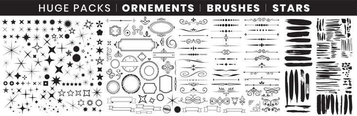 Wall Mural - full pack ornements brushes stars