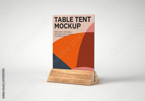 Download Realistic Table Tent Mockup Stock Template Adobe Stock