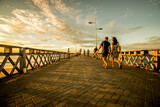 Final de tarde na Praia de Iracema na cidade de fortaleza. Um dia de verão com um maravilhoso por do sol.