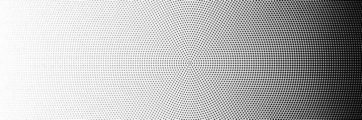 Poster - Halftone vector background. Gradient vintage dots background. Abstract texture with black particles.