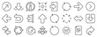 Set of Download, Synchronize and Recycle icons. Share arrow icons. Undo, Refresh and Login symbols. Sign out, download and Upload. Universal arrow elements, share, synchronize sign. Vector