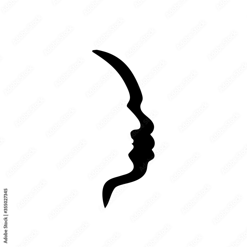Men's profile side view. African american black and white men as a symbol  of equality, justice and friendship. Emblem for problem of racial  inequality and systemic racism. Isolated. Stock Vector | Adobe, image size:1000x1000