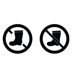 Canvas Print - No  rain boot icon. Prohibited  rain boot icon. 