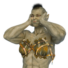 orc warrior lady is upset