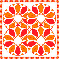 Poster - Colorful abstract graphic background. Tribal ethnic ornament. Scarf design. Frame.