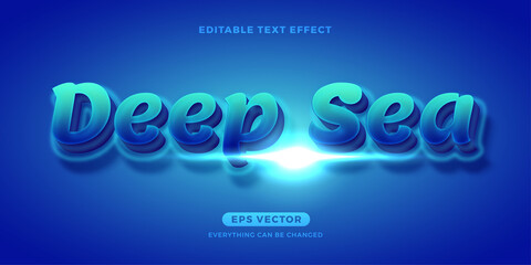 Wall Mural - Deep Sea editable text effect vector