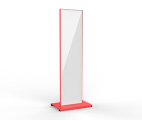 Wall Mural - blank double sided outdoor advertising metallic back lit poster stand mock up. curved led b totem po
