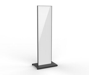 Wall Mural - Blank Double sided outdoor advertising metallic back lit Poster stand Mock up. Curved  LED B Totem Poster Light Box. 3d render illustration.