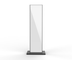 Wall Mural - Blank Double sided outdoor advertising metallic back lit Poster stand Mock up. Curved  LED B Totem Poster Light Box. 3d render illustration.