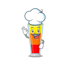 Sticker - Talented tequila sunrise cocktail chef cartoon drawing wearing chef hat