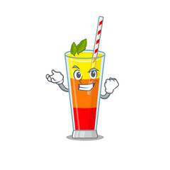 Sticker - A funny cartoon design concept of tequila sunrise cocktail with happy face