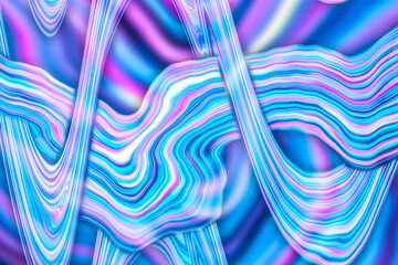 Poster - Fantasy color creative wallpaper, holographic metal foil texture background.