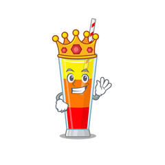 Canvas Print - A Wise King of tequila sunrise cocktail mascot design style with gold crown