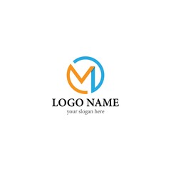 Canvas Print - M Letter logo business template vector icon