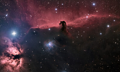 horsehead nebula with flame nebula
