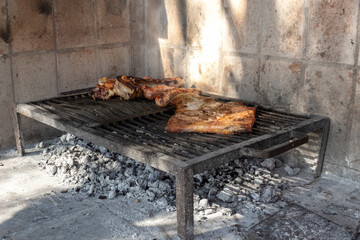 Wall Mural - traditional barbecue gaucho meat grilled