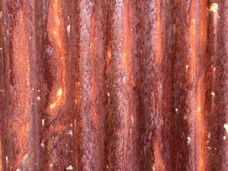 Wall Mural - Rust on Galvanized corrugated sheet, rustic background, weathered background. Metal sheet with rusty.