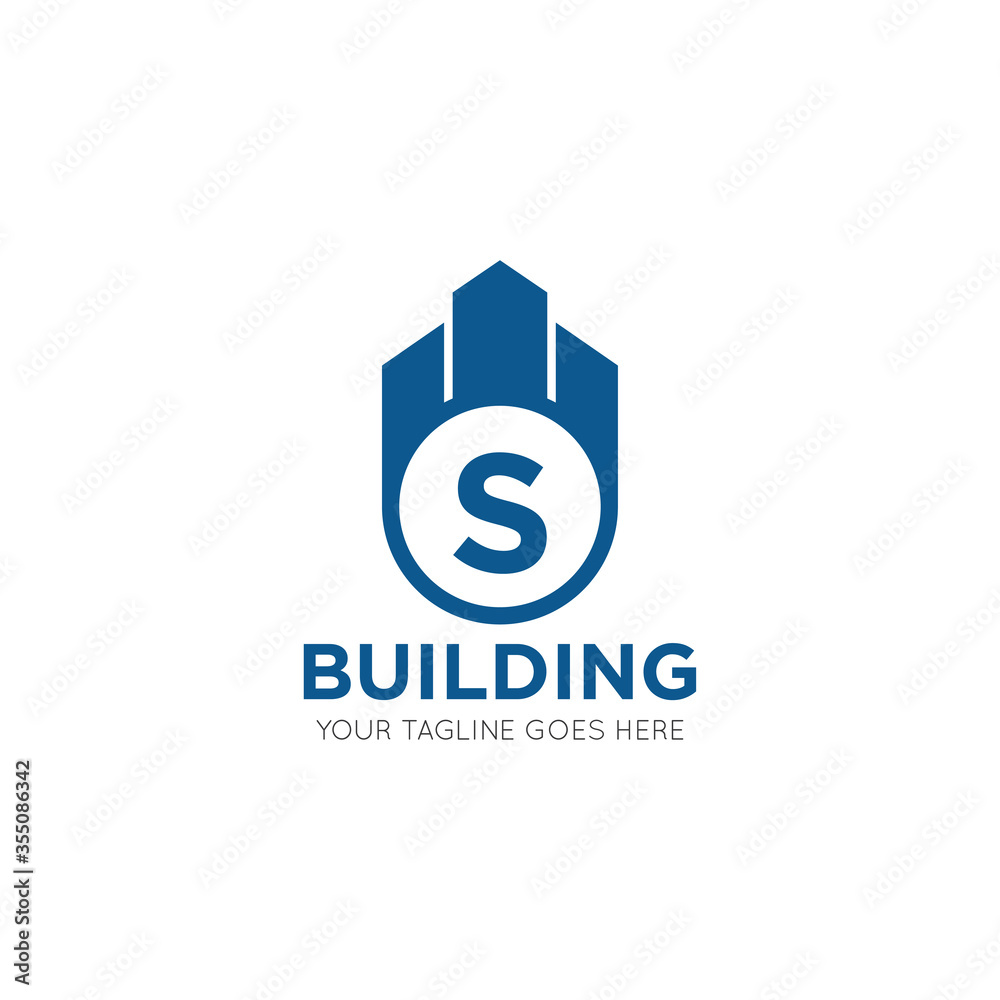 initial letter s building logo vector illustration design template ...