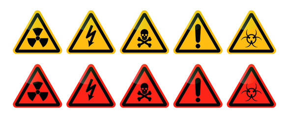 Poster - set of warning signs collection