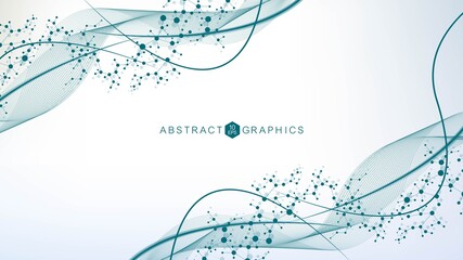 Poster - structure molecule and communication. dna, atom, neurons. scientific concept for your design. connec