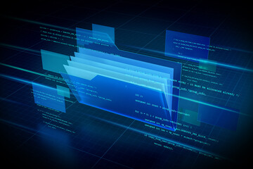 Poster - Folders abstract background illustration - 3d rendering