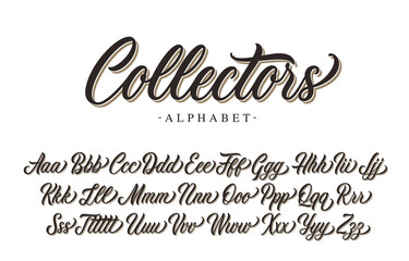 collectors premium script font design. vector alphabet.