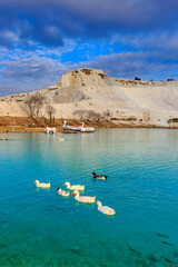 Lake at Pamukkale, Denizli, Turkey.