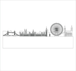 Sticker - London City Skyline from London in England. illustration for web and mobile design.