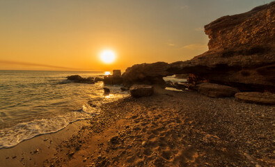 Wall Mural - The coast of Vinaroz during a sunrise, Costa azahar