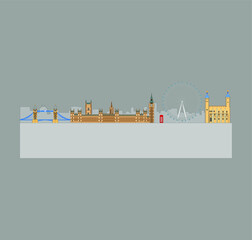 Sticker - London City Skyline from London in England. illustration for web and mobile design.